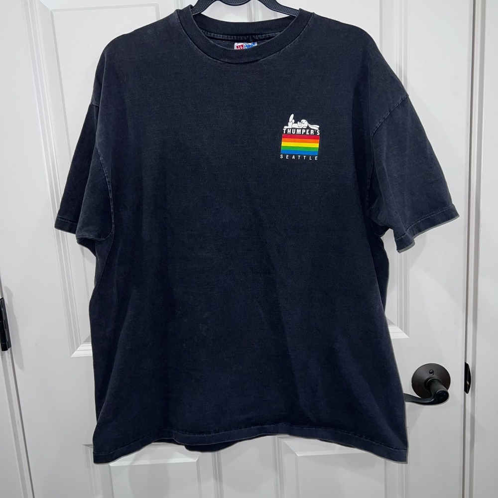 Vintage Hanes Beefy-T Thumpers Seattle Piano Bar Single Stitch T-Shirt Size XL
